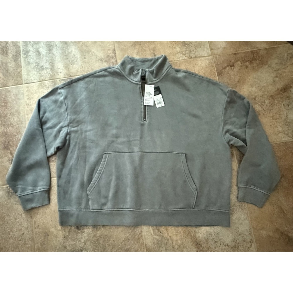 Original Use Men's Heavyweight Fleece Half-Zip Pullover Sweatshirt Gray Sz XXL
